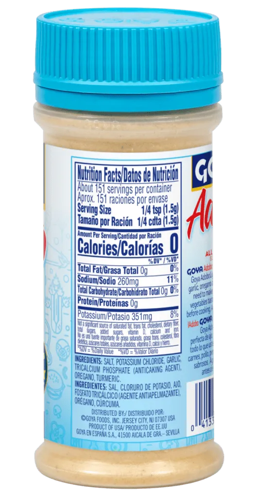 Assaisonnement Adobo tout usage léger sans poivre (50 % moins de sodium) - 226g