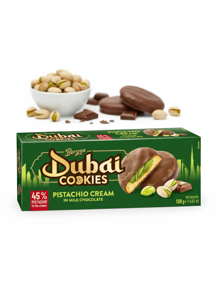 Cookies Dubai style à la crème pistache - boîte de 128g