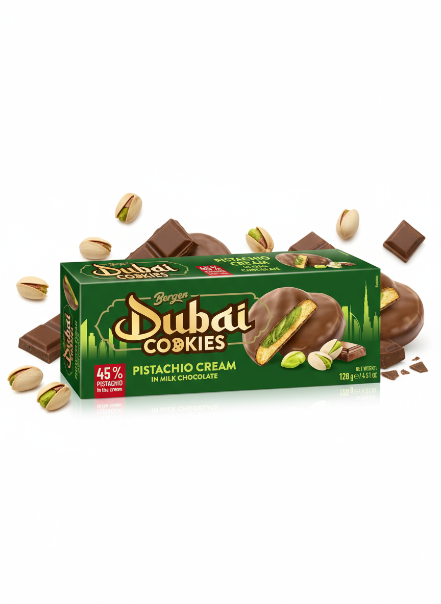 Cookies Dubai style à la crème pistache - boîte de 128g