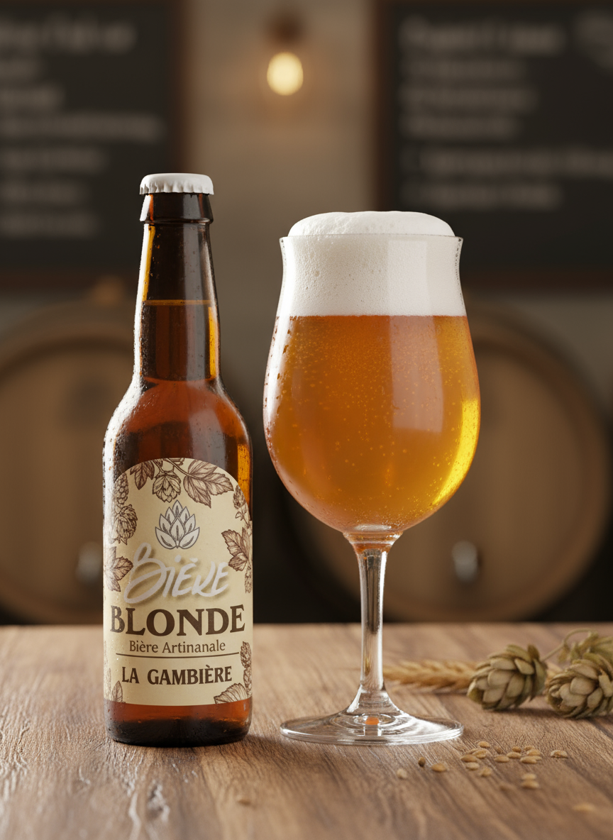 La Gambière Blonde – Bière artisanale 7,5 %